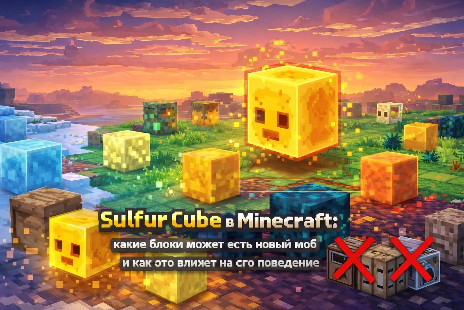 Sulfur Cube в Minecraft: какие блоки может есть новый моб и как это влияет на его поведение