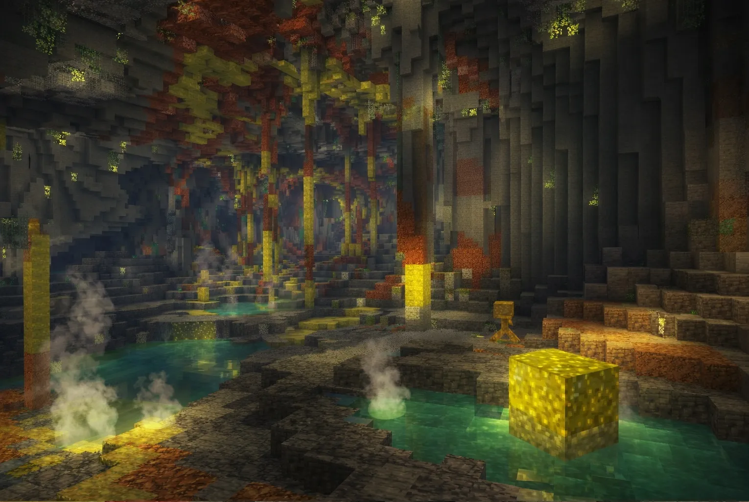 Minecraft расширяет подземелья: в игре появится новый биом Sulfur Cave