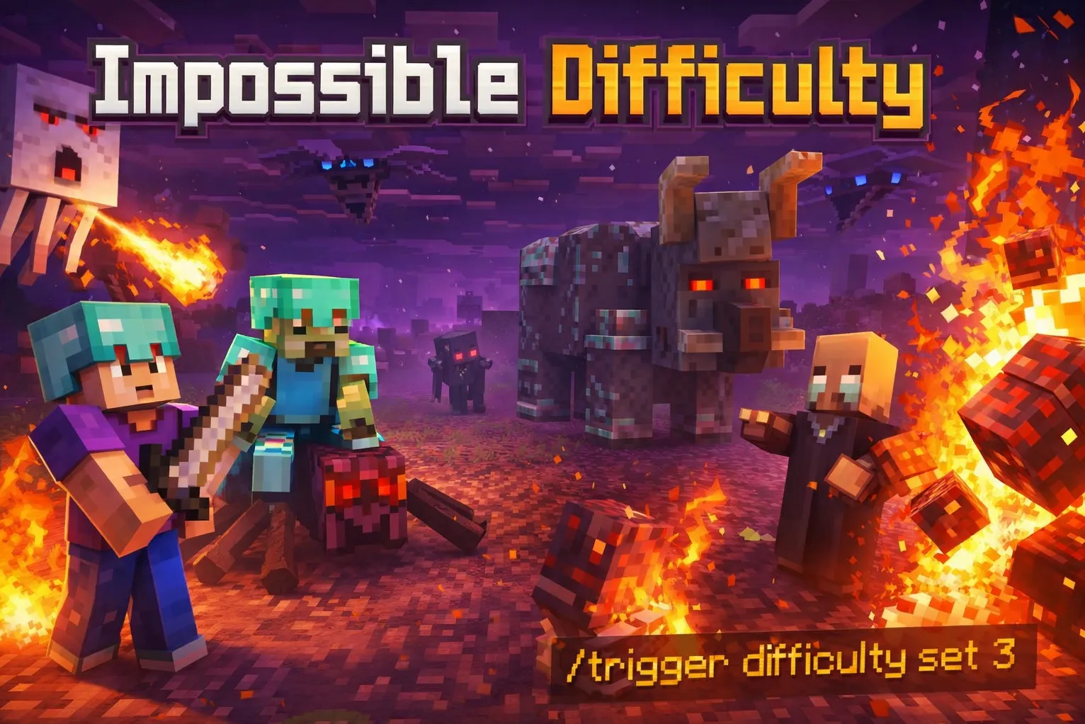 Impossible Difficulty Datapack в Minecraft