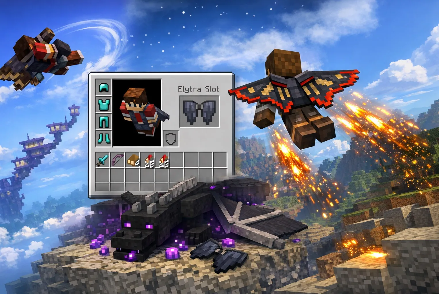 Лучшие моды для Elytra в Minecraft 